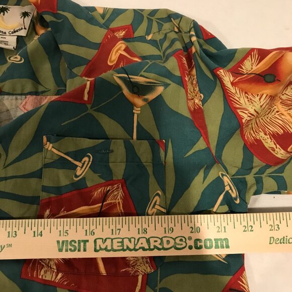 BANANA CABANA MENS SILK SHORT SLEEVE HAWAIIAN SHIRT SIZE M - Picture 4 of 5